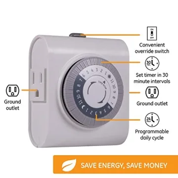 GE 24-Hour Mechanical Outlet Timer for Smart Home Use