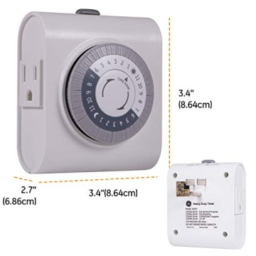 GE 24-Hour Mechanical Outlet Timer for Smart Home Use