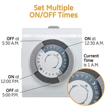 GE 24-Hour Mechanical Outlet Timer for Smart Home Use