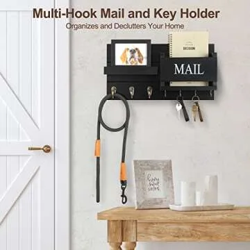 Lwenki Mail Organizer - Key Holder with Shelf for Entryway