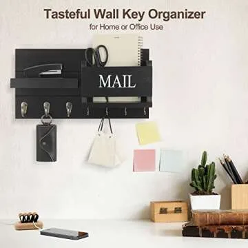 Lwenki Mail Organizer - Key Holder with Shelf for Entryway