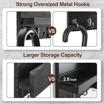 Lwenki Mail Organizer - Key Holder with Shelf for Entryway