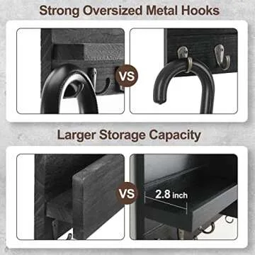 Lwenki Mail Organizer - Key Holder with Shelf for Entryway