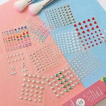 Halloween 10 Sheets Eye Body Face Gems Rhinestone Stickers Self Adhesive Rhinestones Rainbow Face Gems for Women Festival Accessory and Nail Art Decorations Bling