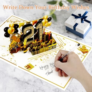 OLOSONG 21st Birthday Card for Boys and Girls - 3D Pop Up Gifts for 21 Year Olds