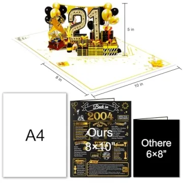 OLOSONG 21st Birthday Card – Unique 3D Pop Up Design