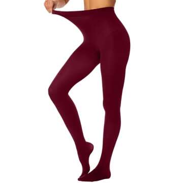 HeyUU Women's 80D Ultra Soft Opaque Tights, High Waist Solid Color Footed Pantyhose with 29 Colors b...