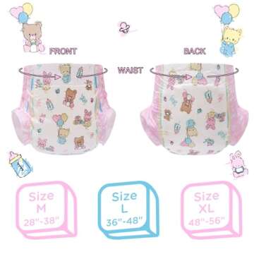 Littleforbig Printed Diaper 2 Pieces - Cute Animal Print in Adult Size