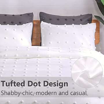 Paxrac Tufted White Full Comforter Set for All Seasons