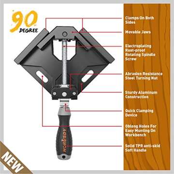 HORUSDY 90° Right Angle Clamps - Essential Tool for Precision