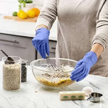 Comfy Package Blue Nitrile Gloves - 100 Count Durable Safeguard