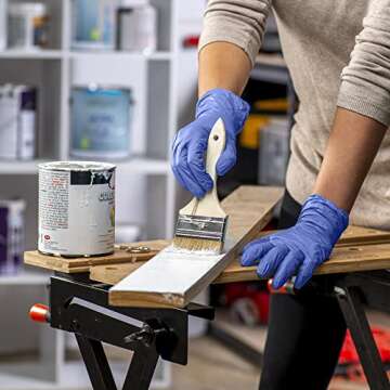 Comfy Package Blue Nitrile Gloves - 100 Count Durable Safeguard