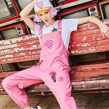 NICEVINYL Embroidered Preppy Iron on Patches: 35PCS Pink Embroidery Sew on Applique Patch for Clothing