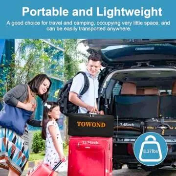 Projector Screen and Stand, Towond 120 inch Portable Movie Screen Indoor Outdoor 16:9 4K HD Front Rear Projection Screen with Carry Bag Wrinkle-Free and Foldable Design for Home Theater