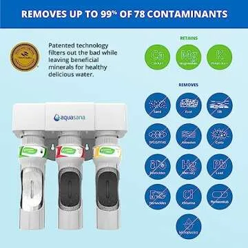 Aquasana Under Sink Water Filter System - Reduces PFAS, Lead, & Chlorine in Drinking Water - Under Counter Claryum Filtration for Kitchen - 3-Stage Max Flow - Oil-Rubbed Bronze Faucet - AQ-5300+.62