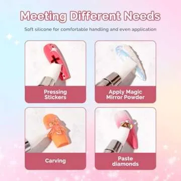 MelodySusie 5 Pcs Nail Art Sculpture Pen Acrylic Dual Tipped Brushes for Resin Nail Art Tools for Design Nail Foil Carving Drawing Effect Shaping Drawing Nail Tools for Home Salon