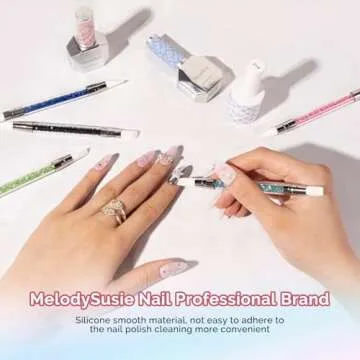 MelodySusie 5 Pcs Nail Art Sculpture Pen Acrylic Dual Tipped Brushes for Resin Nail Art Tools for Design Nail Foil Carving Drawing Effect Shaping Drawing Nail Tools for Home Salon