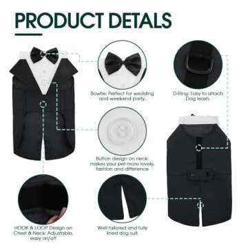 Formal Dog Tuxedo and Bandana Set for Loveable Pets
