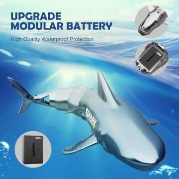 Wesfuner Remote Control Diving Shark Toy for Kids