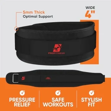 ProFitness Neoprene Weight Lifting Belt - Stylish & Supportive