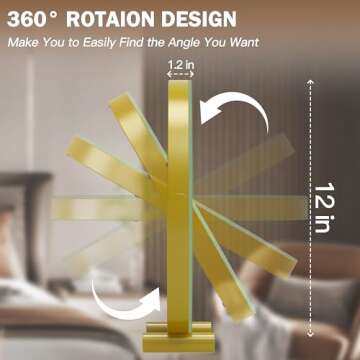 ROLOVE 12 Inch Lighted Gold Vanity Mirror with Rotation