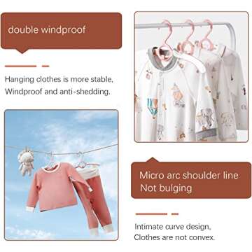 Baby Nursery Closet Hangers, Ultra Thin Non-Slip and Extendable Laundry Infant Pant Hanger for Newborn Clothes - 20pcs11-14" Pink Adjustable Children Coat Hanger for Girl Boy Toddler Kids Child