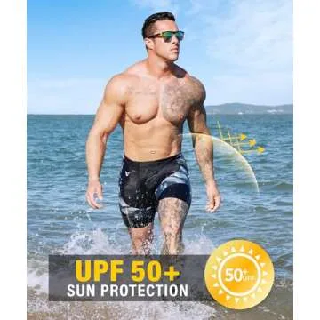 Men's Rash Guard Swim Shorts Compression Swimming Jammer Cool Dry Active Swimsuit Workout Shorts Sports Tights(Alligator,3XL)