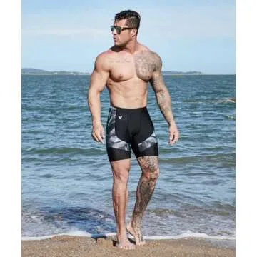 Men's Rash Guard Swim Shorts Compression Swimming Jammer Cool Dry Active Swimsuit Workout Shorts Sports Tights(Alligator,3XL)