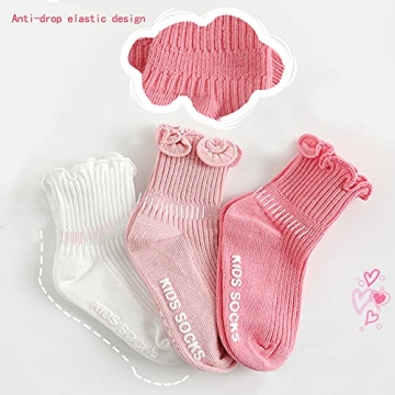 Zumou Toddler Non Skid Socks Frilly Ruffle 6 Pairs