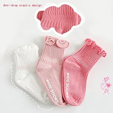 Zumou Toddler Non Skid Socks Frilly Ruffle 6 Pairs