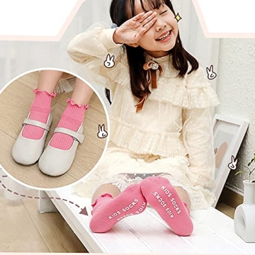 Zumou Toddler Non Skid Socks Frilly Ruffle 6 Pairs