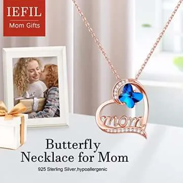 Elegant Iefil Butterfly Necklace for Moms Gift