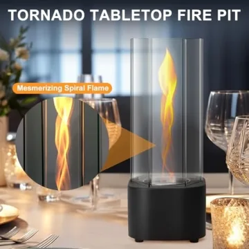 EAST FLAME Tabletop Fire Pit Spiral Flame Design Indoor Outdoor