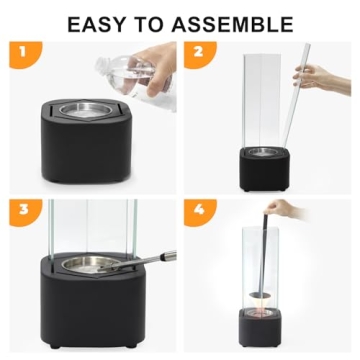 EAST FLAME Tabletop Fire Pit Spiral Flame Design Indoor Outdoor