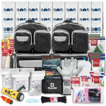 Emergency Zone Urban Survival Bug Out Bag - 4 Person | Bugout Backpack Survival Kit w/Emergency Food...