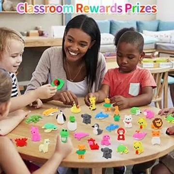 70Pcs Animal Erasers Fun Classroom Rewards and Toys