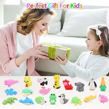 70Pcs Animal Erasers Fun Classroom Rewards and Toys