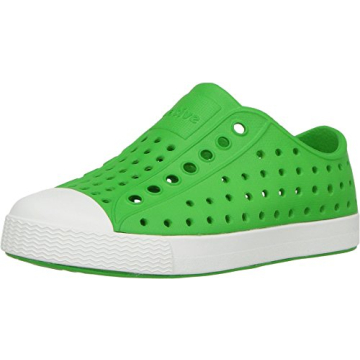 Native Shoes Jefferson Child Sneakers - Lightweight, Fun, and Vegan - Grasshopper Green/Shell White