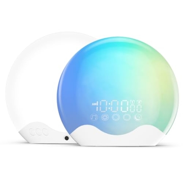 Light Therapy Lamp, Sunlight Alarm Clock with 10,000 Lux Therapy Light, Wake Up Light with 20 Bright...