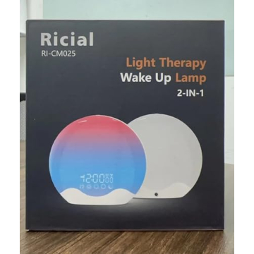 Light Therapy Lamp, Sunlight Alarm Clock with 10,000 Lux Therapy Light, Wake Up Light with 20 Brightness & 4 Color Temperature, Dual Alarms & Snooze,11 Atmosphere Lights and Sleep Aid