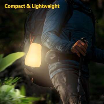 Gewiny Portable Outdoor Table Lamp LED Camping Lantern Light Rechargeable 3000k Dimmable Cordless La...