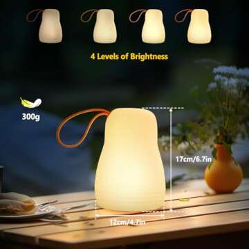 Gewiny Portable Outdoor Lamp Rechargeable LED Lantern