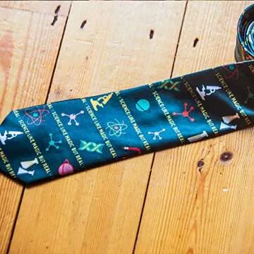Science Like Magic But Real Necktie Mens Novelty Neckties Teacher Tie Funny Ties for Men