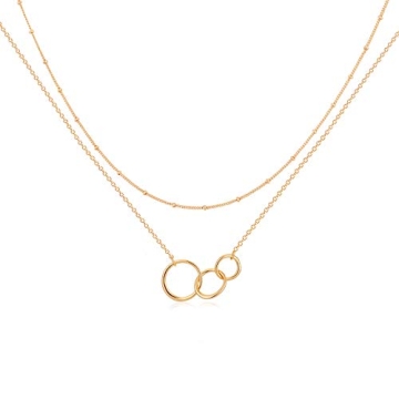 MEVECCO Gold Layered Necklace Adjustable 18K Gold Plated