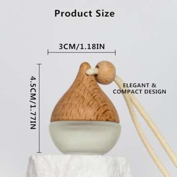 Aromagic Hanging Car Air Freshener,Sea Salt &Sage Car Hanging Fragrance Diffuser Essential Oil Diffuser,Perfume Aromatherapy Pendant Bottle Car Vials Refillable Oil (Sea Salt &Sage)