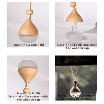 Aromagic Hanging Car Air Freshener,Sea Salt &Sage Car Hanging Fragrance Diffuser Essential Oil Diffuser,Perfume Aromatherapy Pendant Bottle Car Vials Refillable Oil (Sea Salt &Sage)