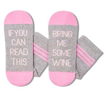 Zmart Crazy Wine Gifts for Women Her, Wine Socks for Women Wife Mom, Funny Drinking Gifts for Wine Lovers