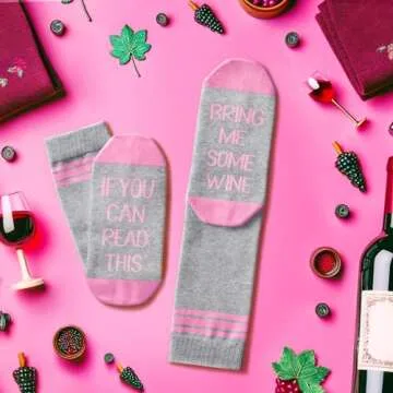 Zmart Crazy Wine Gifts for Women Her, Wine Socks for Women Wife Mom, Funny Drinking Gifts for Wine Lovers