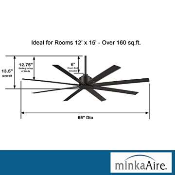 Minka-Aire F896-65-CL Xtreme H2O 65 Inch Outdoor Ceiling Fan with DC Motor in Coal Finish