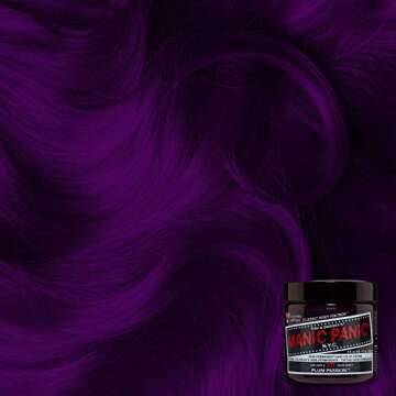 MANIC PANIC Plum Passion Purple Hair Dye – Classic High Voltage - Semi Permanent Warm-toned Purple Hair Color With Red Undertones - Vegan, PPD & Ammonia Free (4oz)